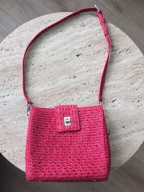 Eric Javits Reddish Pink Woven Purse